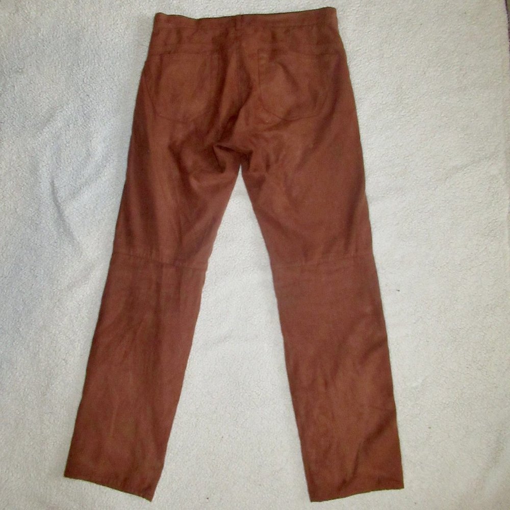 Gianfranco Ferre Made in Italy Rust Brown Faux Suede Pants Size 33